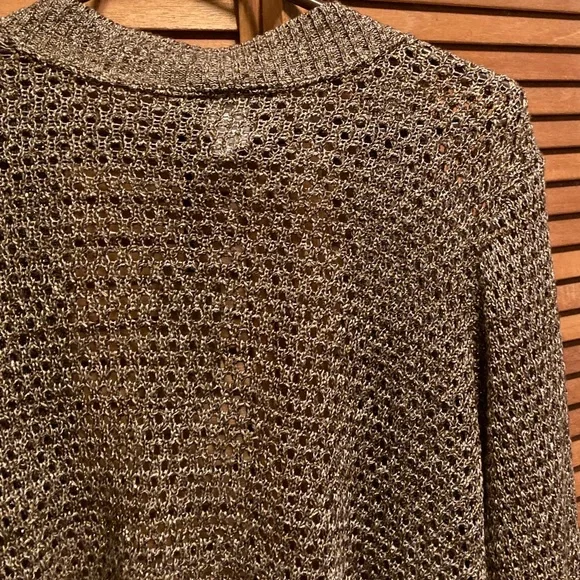 Marisa Christina Woman Brown & Beige Knit Shrug with Gold Glitter Sequins - Picture 12 of 12